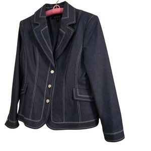 KASPER PANT SUIT Jacket sz 16/Pant sz12 INSEAM 28'/Stetch Denium NWT